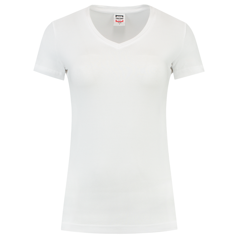 TRICORP T-Shirt V Hals Fitted Dames - White